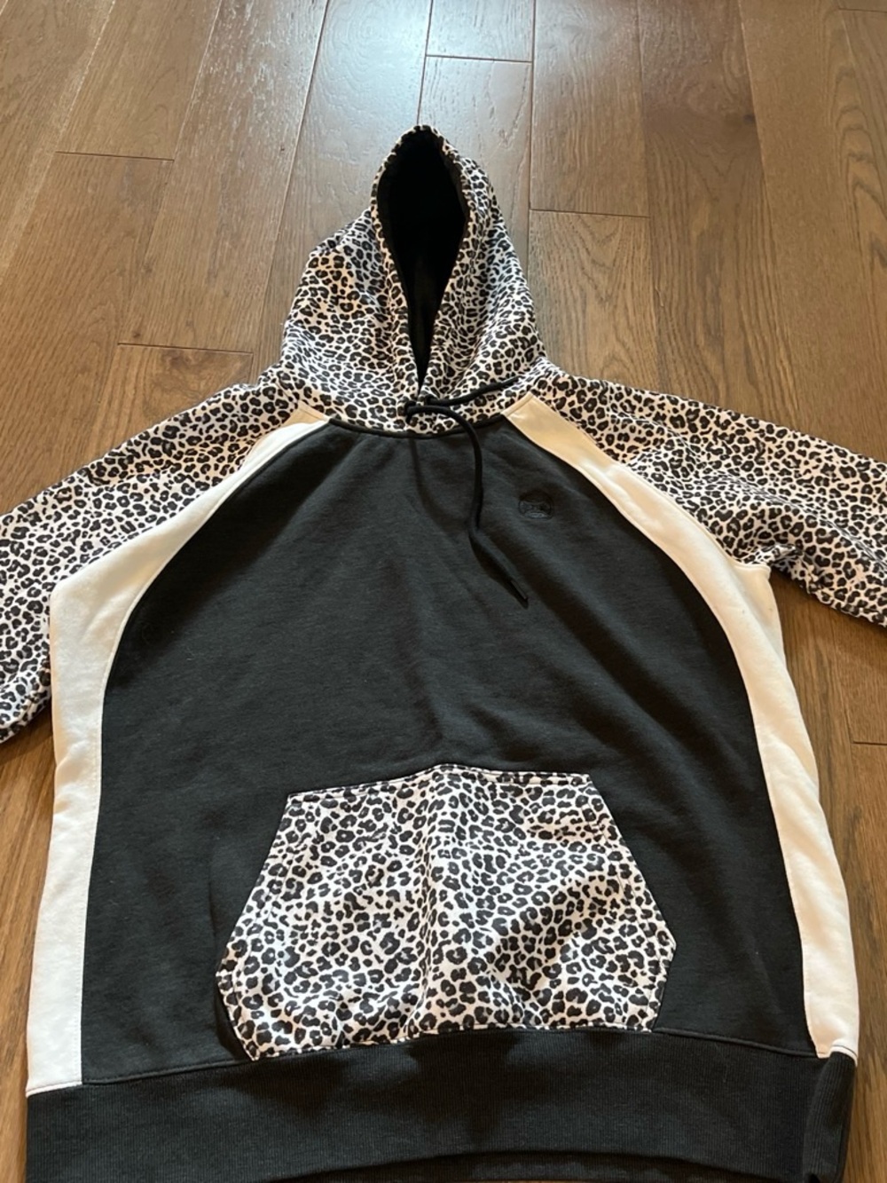Leopard Accent Black Hoodie